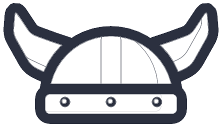 Sketch of a horned helmet